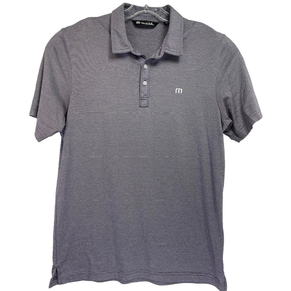 Travis Mathew Mens Sz Large Violet Striped Golf Polo Shirt (X32) EUC